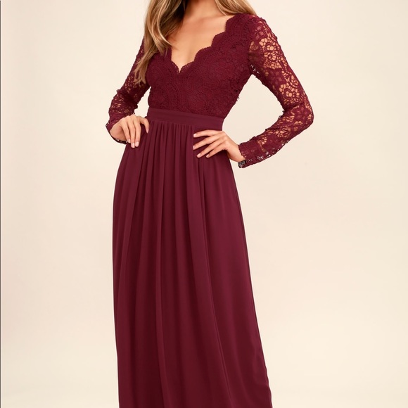 Lulus Dresses & Skirts - Lulu’s Long Sleeve Lace Bridesmaids Dress